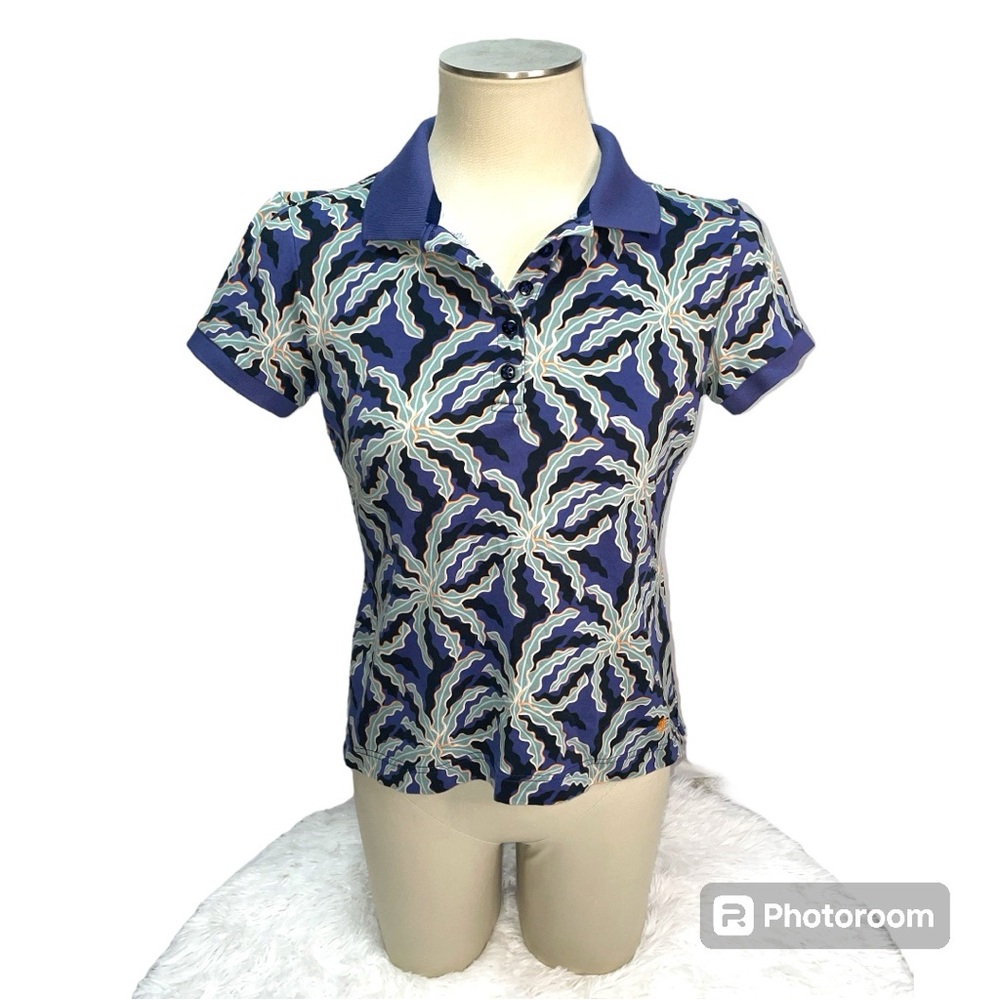 Brooks Brothers Palm Tree Navy Golf Sport Polo Ladies Fit Women's Size M